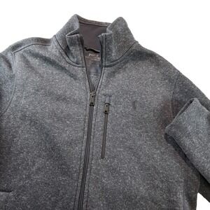 Polo Ralph Lauren Jacket Mens M Gray Performance Full Zip Mock Sweater Jacket